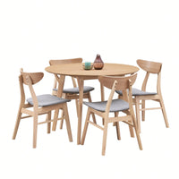 Modern Round Wooden Dining Table For 4 - Space-Saving Kitchen Table In Black For Living Room, Apartment, Restaurant
