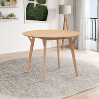Modern Round Wooden Dining Table For 4 - Space-Saving Kitchen Table In Black For Living Room, Apartment, Restaurant