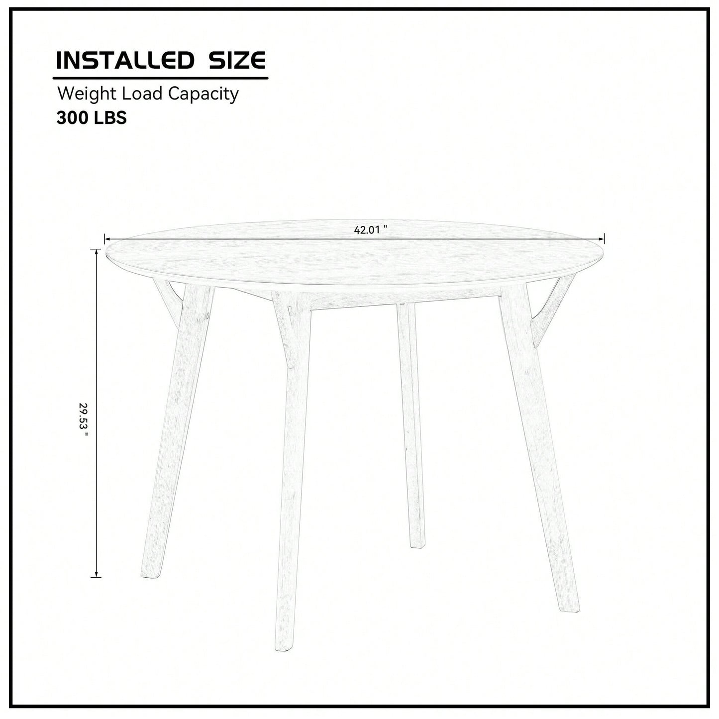 Modern Round Wooden Dining Table For 4 - Space-Saving Kitchen Table In Black For Living Room, Apartment, Restaurant