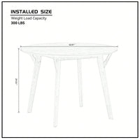 Modern Round Wooden Dining Table For 4 - Space-Saving Kitchen Table In Black For Living Room, Apartment, Restaurant