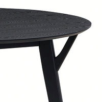 Modern Round Wooden Dining Table For 4 - Space-Saving Kitchen Table In Black For Living Room, Apartment, Restaurant