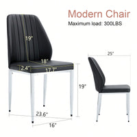 Set Of Four Modern White PU Dining Chairs With Silver Metal Legs For Restaurants And Cafes