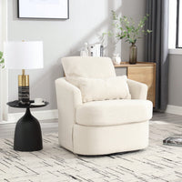 Comfy 360 Degree Swivel Barrel Accent Chair For Living Room, Nursery, Office, And Lounge In Black PU