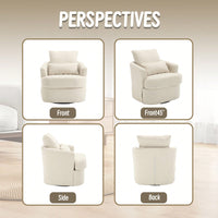 Comfy 360 Degree Swivel Barrel Accent Chair For Living Room, Nursery, Office, And Lounge In Black PU