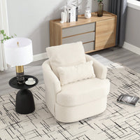 Comfy 360 Degree Swivel Barrel Accent Chair For Living Room, Nursery, Office, And Lounge In Black PU