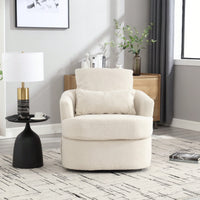 Comfy 360 Degree Swivel Barrel Accent Chair For Living Room, Nursery, Office, And Lounge In Black PU