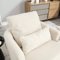 Comfy 360 Degree Swivel Barrel Accent Chair For Living Room, Nursery, Office, And Lounge In Black PU