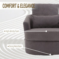 Comfy 360 Degree Swivel Barrel Accent Chair For Living Room, Nursery, Office, And Lounge In Black PU