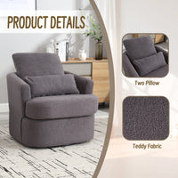 Comfy 360 Degree Swivel Barrel Accent Chair For Living Room, Nursery, Office, And Lounge In Black PU
