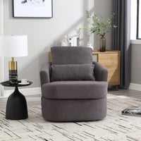 Comfy 360 Degree Swivel Barrel Accent Chair For Living Room, Nursery, Office, And Lounge In Black PU