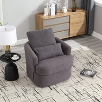 Comfy 360 Degree Swivel Barrel Accent Chair For Living Room, Nursery, Office, And Lounge In Black PU