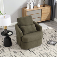 Comfy 360 Degree Swivel Barrel Accent Chair For Living Room, Nursery, Office, And Lounge In Black PU