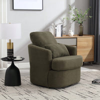 Comfy 360 Degree Swivel Barrel Accent Chair For Living Room, Nursery, Office, And Lounge In Black PU