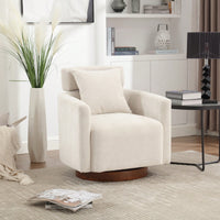 Ergonomic Living Room Chair With 360-Degree Rotation Multi-Gear Adjustable Backrest Soft Chenille Fabric