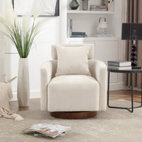 Ergonomic Living Room Chair With 360-Degree Rotation Multi-Gear Adjustable Backrest Soft Chenille Fabric