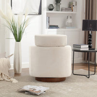 Ergonomic Living Room Chair With 360-Degree Rotation Multi-Gear Adjustable Backrest Soft Chenille Fabric