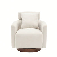 Ergonomic Living Room Chair With 360-Degree Rotation Multi-Gear Adjustable Backrest Soft Chenille Fabric