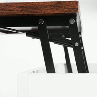 Multi-Functional Vintage White Coffee Table With Lifting Mechanism For Living Room 90CM
