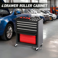 4-Drawer Rolling Tool Chest With Wheels For Garage And Workshop Storage Solutions