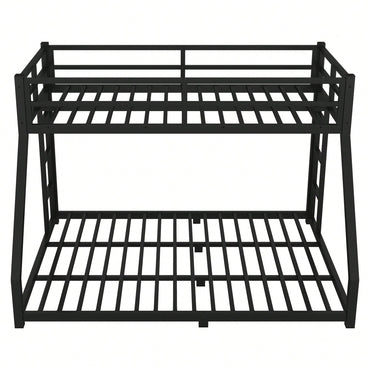 Space-Saving Metal Twin XL Over Queen Bunk Bed For Teens And Adults With Noise Reduction And No Box Spring Required Black Finish