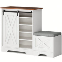 Stylish White Shoe Cabinet For Entryway And Balcony Storage With Large Capacity Shoe Rack