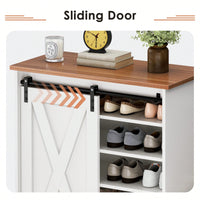 Stylish White Shoe Cabinet For Entryway And Balcony Storage With Large Capacity Shoe Rack