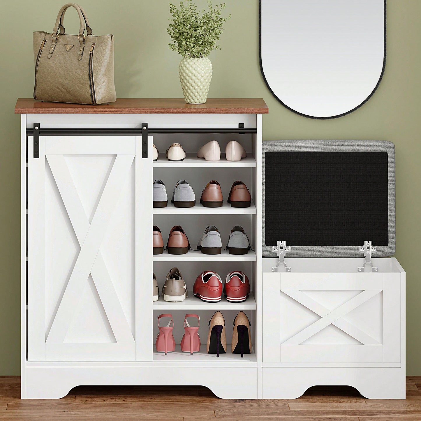 Stylish White Shoe Cabinet For Entryway And Balcony Storage With Large Capacity Shoe Rack