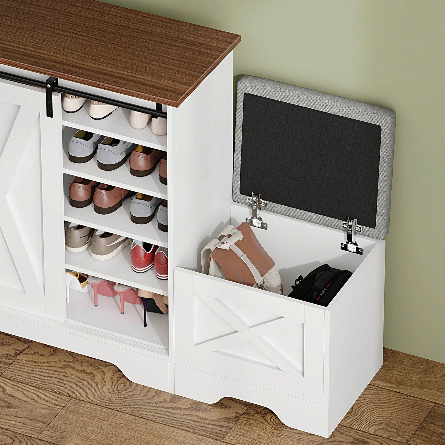 Stylish White Shoe Cabinet For Entryway And Balcony Storage With Large Capacity Shoe Rack