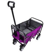 Collapsible Utility Wagon Cart with Strapping System, Supports 225lbs All-Terrain Wheels Purple