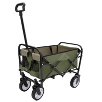 Collapsible Utility Wagon Cart with Strapping System, Supports 225lbs All-Terrain Wheels Purple