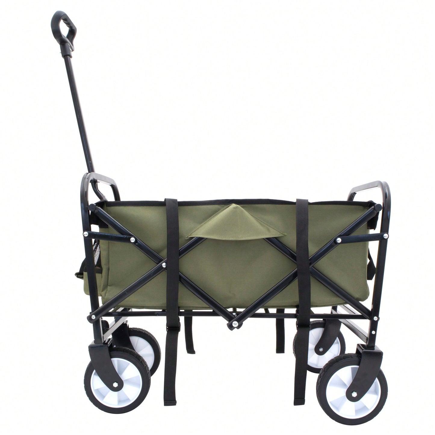 Collapsible Utility Wagon Cart with Strapping System, Supports 225lbs All-Terrain Wheels Purple