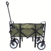 Collapsible Utility Wagon Cart with Strapping System, Supports 225lbs All-Terrain Wheels Purple