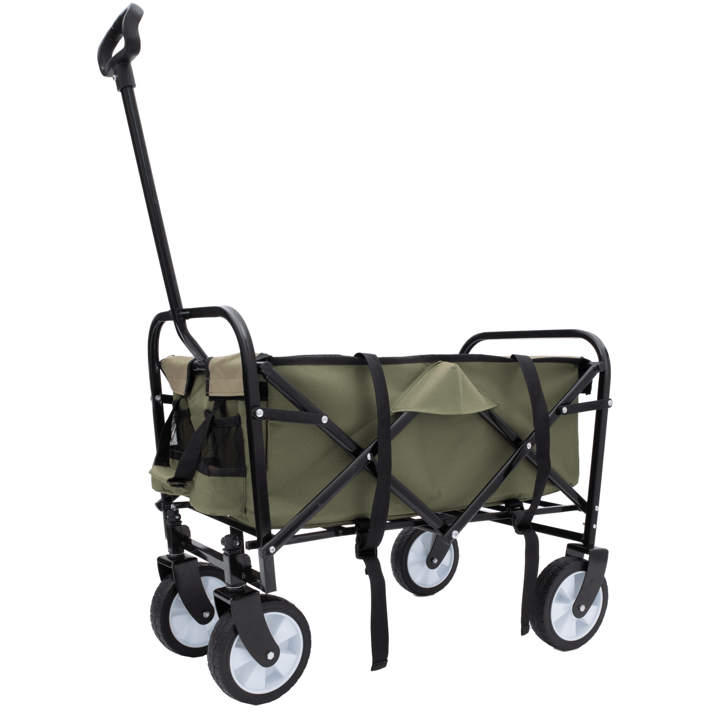 Collapsible Utility Wagon Cart with Strapping System, Supports 225lbs All-Terrain Wheels Purple