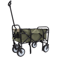 Collapsible Utility Wagon Cart with Strapping System, Supports 225lbs All-Terrain Wheels Purple