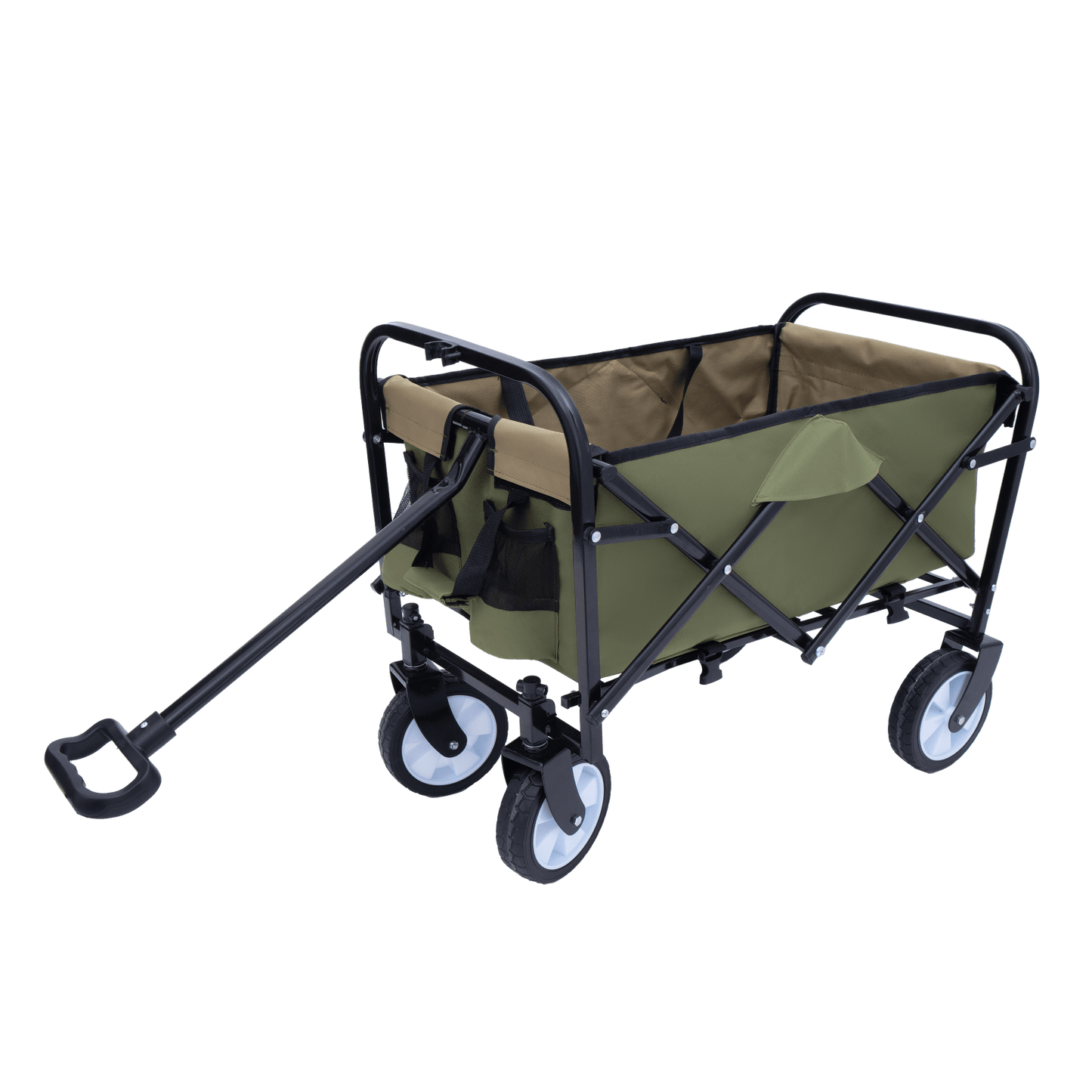 Collapsible Utility Wagon Cart with Strapping System, Supports 225lbs All-Terrain Wheels Purple