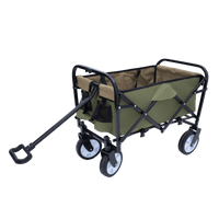 Collapsible Utility Wagon Cart with Strapping System, Supports 225lbs All-Terrain Wheels Purple