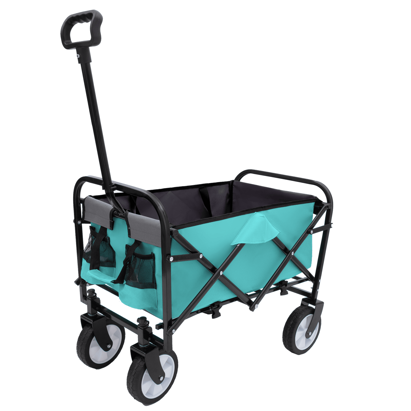 Collapsible Utility Wagon Cart with Strapping System, Supports 225lbs All-Terrain Wheels Purple