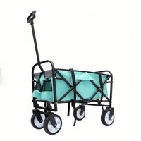 Collapsible Utility Wagon Cart with Strapping System, Supports 225lbs All-Terrain Wheels Purple