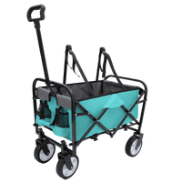 Collapsible Utility Wagon Cart with Strapping System, Supports 225lbs All-Terrain Wheels Purple