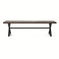 Durable Outdoor Aluminum Dining Bench With Steel Frame In Grey And Black