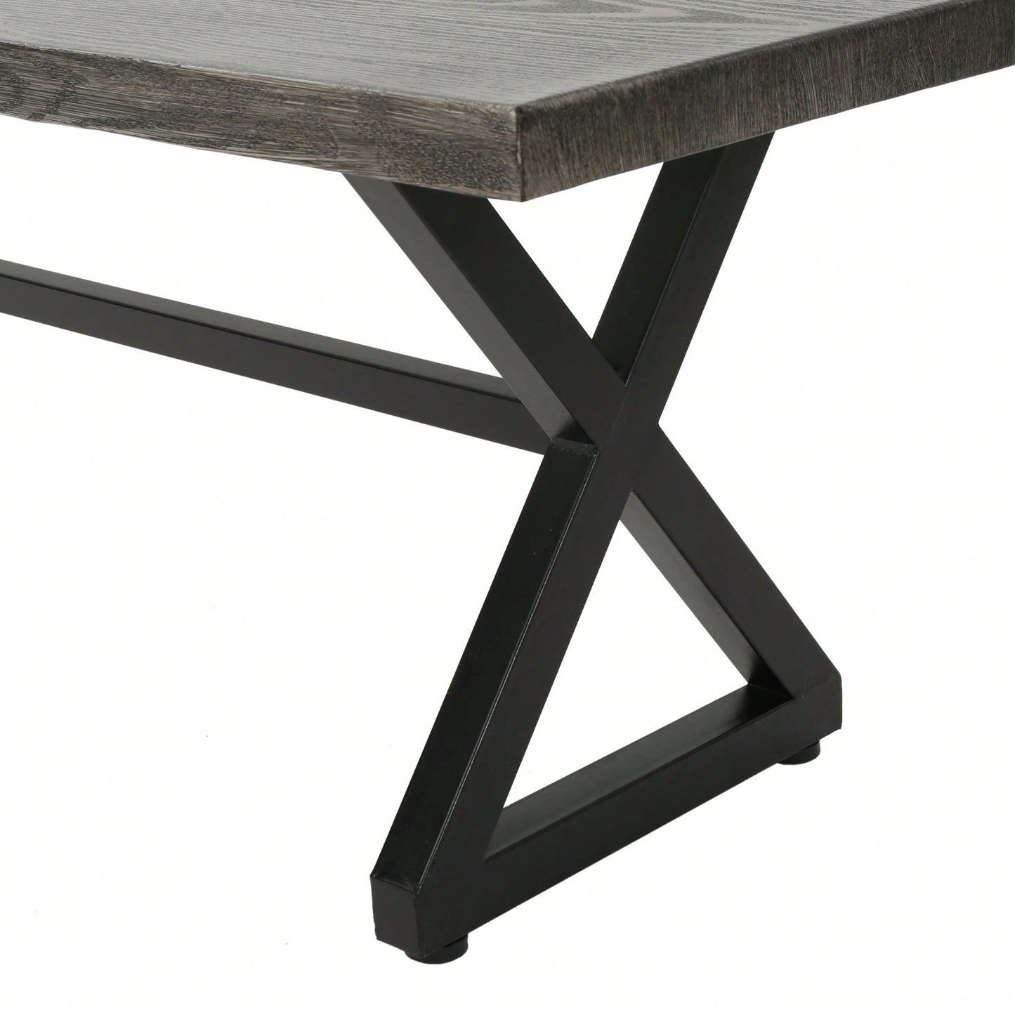 Durable Outdoor Aluminum Dining Bench With Steel Frame In Grey And Black