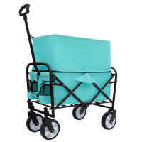 Heavy Duty Collapsible Beach Wagon Utility Cart For Camping Shopping Gardening Fishing Supports 225lbs All-Terrain Wheels Green