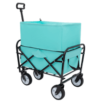 Heavy Duty Collapsible Beach Wagon Utility Cart For Camping Shopping Gardening Fishing Supports 225lbs All-Terrain Wheels Green