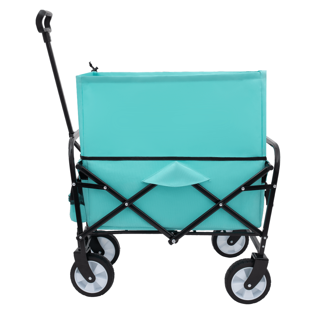 Heavy Duty Collapsible Beach Wagon Utility Cart For Camping Shopping Gardening Fishing Supports 225lbs All-Terrain Wheels Green