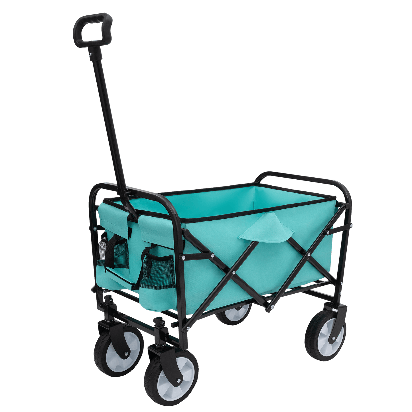 Heavy Duty Collapsible Beach Wagon Utility Cart For Camping Shopping Gardening Fishing Supports 225lbs All-Terrain Wheels Green