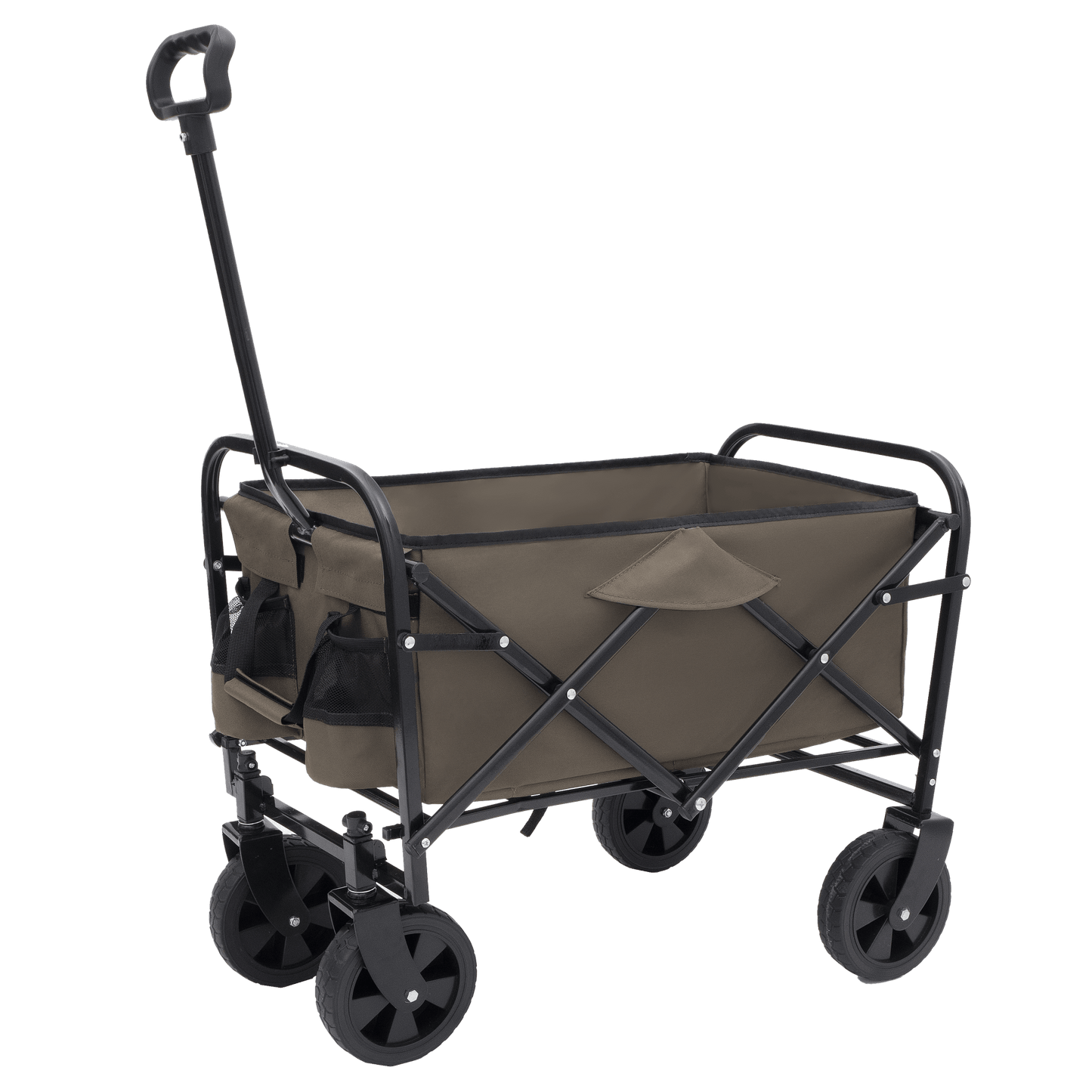 Heavy Duty Collapsible Beach Wagon Utility Cart For Camping Shopping Gardening Fishing Supports 225lbs All-Terrain Wheels Green