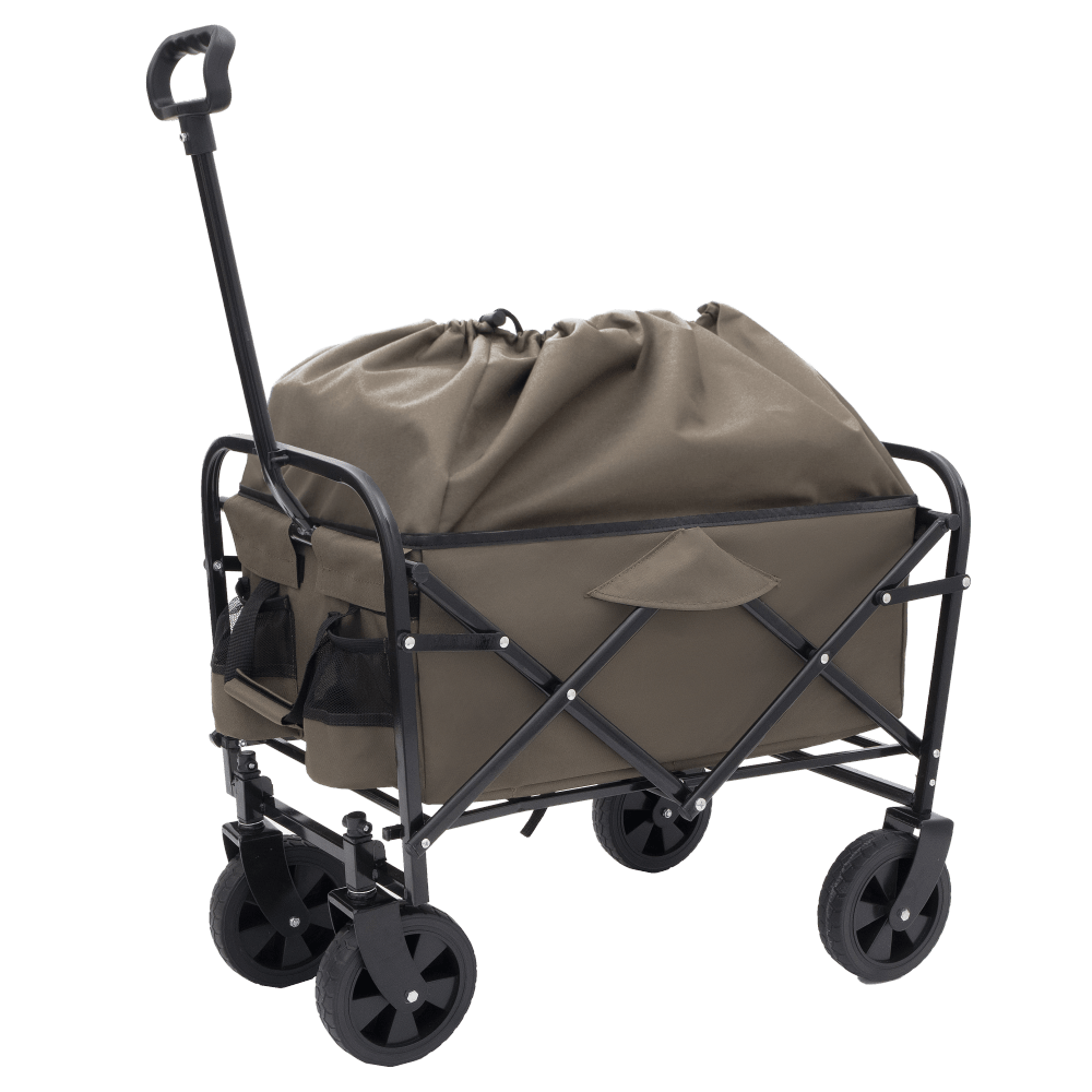 Heavy Duty Collapsible Beach Wagon Utility Cart For Camping Shopping Gardening Fishing Supports 225lbs All-Terrain Wheels Green