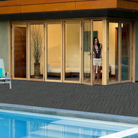 Outdoor Waterproof Plastic Interlocking Deck Tiles 11.8"X11.8" Pack Of 44 For Garden Poolside Patio Light Coffee Color