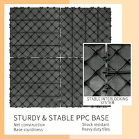 Outdoor Waterproof Plastic Interlocking Deck Tiles 11.8"X11.8" Pack Of 44 For Garden Poolside Patio Light Coffee Color