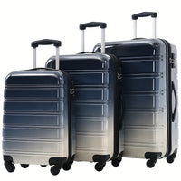 Expandable 3 Piece Gradient Blue Hardshell Luggage Set With Spinner Wheels And TSA Lock Lightweight 20 24 28 Inches